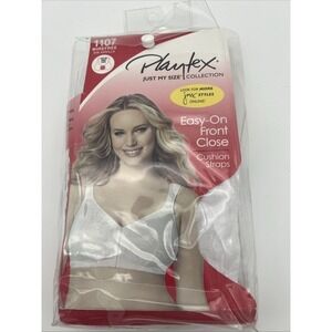 Playtex Just My Size Easy On Front Close Wire Free Bra Size 44C White NWT